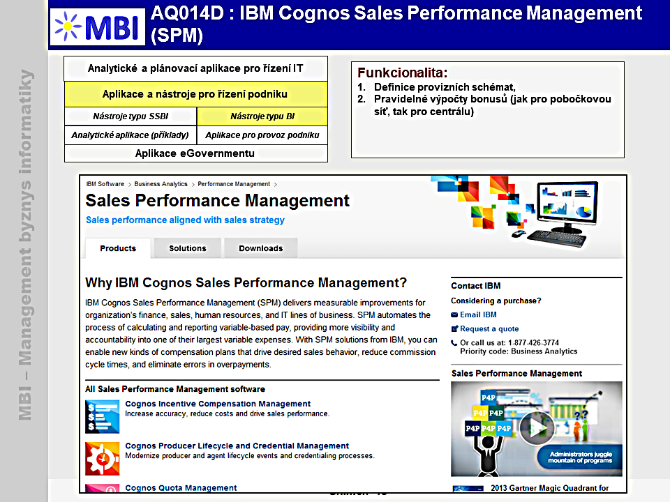 IBM Cognos Sales Performance Management (SPM)