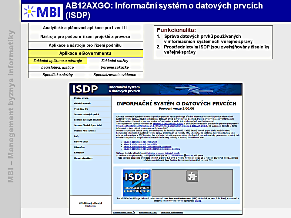 Informační systém o datových prvcích (ISDP)