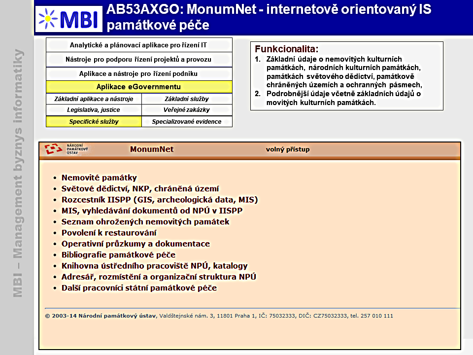 MonumNet - internetově orientovaný informační systém památkové péče
