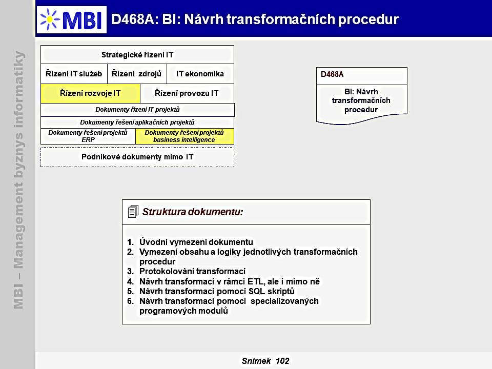 BI: Návrh transformačních procedur